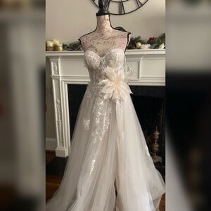 Flowy tulle a-line wedding dress, elopement, or reception dress